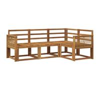 vidaXL Ensemble de canapés d'extérieur 4 pcs Naturel, Mobilier de Jardin, canapé Moderne extérieur, Coin Salon Confortable pour terrasse, Ensemble Lounge résistant