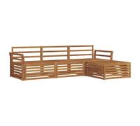 vidaXL Ensemble de canapés d'extérieur 4 pcs Naturel, Set de Salon de Jardin, canapé sectionnel Moderne pour l'extérieur, mobilier Patio Durable et Confortable