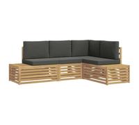 vidaXL Ensemble de canapés d'extérieur 4 Pièce Blanc et Anthracite, Canapé de Jardin, Salon extérieur Moderne, Coin terrasse Durable, mobilier de Vie Confortable