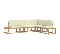 vidaXL Ensemble de canapés d'extérieur 4 Pièce Blanc et crème, Canapé d'extérieur, Salon Moderne, mobilier résistant, Ensemble pour Vivre confortablement sur la terrasse