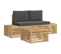 vidaXL Ensemble de canapés d'extérieur 4 Pièce, Canapé d'angle de Jardin, Meuble extérieur Moderne, Set Lounge Durable pour terrasse, Confort Garanti