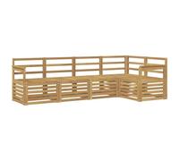 vidaXL Ensemble de canapés d'extérieur 5 pcs Blanc 247 x 128,5 x 73 cm, Canapé d'angle Moderne, mobilier de Jardin, chaises Confort pour Patio, Coin terrasse
