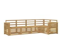 vidaXL Ensemble de canapés d'extérieur 5 pcs Blanc 251 x 132,5 x 73 cm, Canapé d'angle Moderne, mobilier de Jardin, chaises Confort pour Patio, Coin terrasse