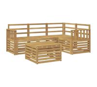 vidaXL Ensemble de canapés d'extérieur 5 pcs Blanc 59 x 59 x 37 cm, Salon de Jardin Moderne, Ensemble Style, sièges extérieurs, Meubles contemporains, Lounge Acacia