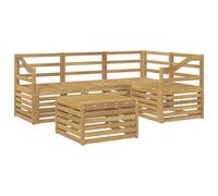 vidaXL Ensemble de canapés d'extérieur 5 pcs Blanc 59 x 59 x 37 cm, Salon de Jardin Moderne, Ensemble Style, sièges extérieurs, Meubles contemporains, Lounge Acacia