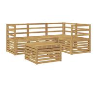 vidaXL Ensemble de canapés d'extérieur 5 pcs Blanc 59 x 59 x 37 cm, Salon de Jardin Moderne, Ensemble Style, sièges extérieurs, Meubles contemporains, Lounge Acacia
