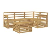 vidaXL Ensemble de canapés d'extérieur 5 pcs Blanc 59 x 59 x 37 cm, Salon de Jardin Moderne, Ensemble Style, sièges extérieurs, Meubles contemporains, Lounge Acacia