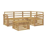 vidaXL Ensemble de canapés d'extérieur 5 pcs Blanc 59 x 59 x 37 cm, Salon de Jardin Moderne, Ensemble Style, sièges extérieurs, Meubles contemporains, Lounge Acacia
