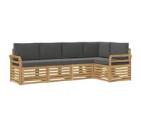 vidaXL Ensemble de canapés d'extérieur 5 pcs Blanc et Anthracite, Canapé d'angle Moderne, mobilier de Jardin, chaises Confort pour Patio, Coin terrasse