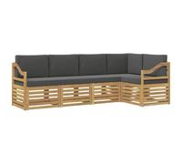 vidaXL Ensemble de canapés d'extérieur 5 pcs Blanc et Anthracite, Canapé d'angle Moderne, mobilier de Jardin, chaises Confort pour Patio, Coin terrasse