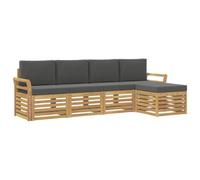 vidaXL Ensemble de canapés d'extérieur 5 pcs Blanc et Anthracite, Canapé de Jardin, Ensemble Moderne, Coin Salon, Meuble au Bord de la Piscine, Beige, Marron, Lounge