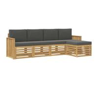 vidaXL Ensemble de canapés d'extérieur 5 pcs Blanc et Anthracite, Canapé de Jardin, Ensemble Moderne, Coin Salon, Meuble au Bord de la Piscine, Beige, Marron, Lounge