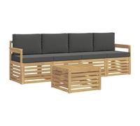 vidaXL Ensemble de canapés d'extérieur 5 pcs Blanc et Anthracite, Canapé de Jardin, mobilier sectionnel Robuste, Ensemble Moderne pour terrasse, détente au Grand air