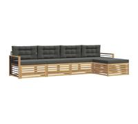vidaXL Ensemble de canapés d'extérieur 5 pcs Blanc et Anthracite, Canapé d'extérieur Moderne, mobilier de Jardin, Salon de terrasse, Ensemble Confort pour se détendre