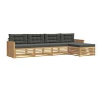 vidaXL Ensemble de canapés d'extérieur 5 pcs Blanc et Anthracite, Canapé d'extérieur Moderne, mobilier de Jardin, Salon de terrasse, Ensemble Confort pour se détendre