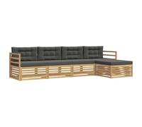vidaXL Ensemble de canapés d'extérieur 5 pcs Blanc et Anthracite, Canapé d'extérieur Moderne, mobilier de Jardin, Salon de terrasse, Ensemble Confort pour se détendre