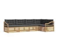 vidaXL Ensemble de canapés d'extérieur 5 pcs Blanc et Anthracite, Canapé Moderne pour Patio, mobilier de Jardin résistant aux intempéries, Ensemble sectionnel Confortable