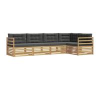 vidaXL Ensemble de canapés d'extérieur 5 pcs Blanc et Anthracite, Canapé Moderne pour Patio, mobilier de Jardin résistant aux intempéries, Ensemble sectionnel Confortable