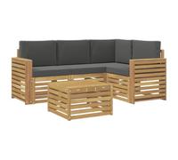 vidaXL Ensemble de canapés d'extérieur 5 pcs Blanc et Anthracite, Salon de Jardin Moderne, Ensemble Style, sièges extérieurs, Meubles contemporains, Lounge Acacia
