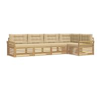 vidaXL Ensemble de canapés d'extérieur 5 pcs Blanc et Beige, Canapé Moderne pour Patio, mobilier de Jardin résistant aux intempéries, Ensemble sectionnel Confortable