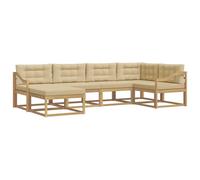 vidaXL Ensemble de canapés d'extérieur 5 pcs Blanc et Beige Polyester