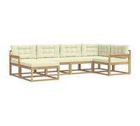 vidaXL Ensemble de canapés d'extérieur 5 pcs Blanc et crème Polyester