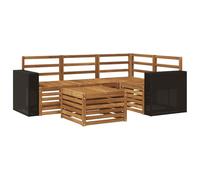 vidaXL Ensemble de canapés d'extérieur 5 pcs Naturel 59 x 59 x 37 cm, Salon de Jardin Moderne, Ensemble Style, sièges extérieurs, Meubles contemporains, Lounge Acacia
