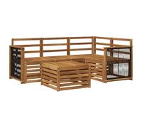 vidaXL Ensemble de canapés d'extérieur 5 pcs Naturel 59 x 59 x 37 cm, Salon de Jardin Moderne, Ensemble Style, sièges extérieurs, Meubles contemporains, Lounge Acacia