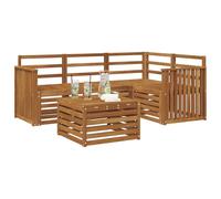 vidaXL Ensemble de canapés d'extérieur 5 pcs Naturel, Canapé de Jardin Moderne, Meuble Tendance, sectionnel, Salon extérieur, Acacia et Bois sur Votre Patio