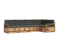 vidaXL Ensemble de canapés d'extérieur 5 pcs Naturel et Anthracite, Set de Confort extérieur, canapé sectionnel Moderne, mobilier de Jardin, détente sur la terrasse
