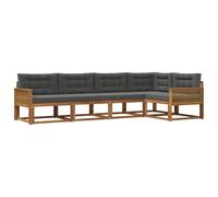 vidaXL Ensemble de canapés d'extérieur 5 pcs Naturel et Anthracite, Ensemble mobilier de Jardin Moderne, résistant aux intempéries, canapé d'angle Confortable, Parfait pour la Piscine