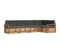 vidaXL Ensemble de canapés d'extérieur 5 pcs Naturel et Anthracite, Set de Confort extérieur, canapé sectionnel Moderne, mobilier de Jardin, détente sur la terrasse