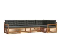 vidaXL Ensemble de canapés d'extérieur 5 pcs Naturel et Anthracite, Set de Confort extérieur, canapé sectionnel Moderne, mobilier de Jardin, détente sur la terrasse