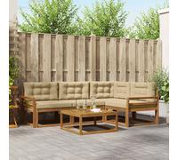 Vidaxl Ensemble De Canapés D'extérieur 5 Pcs Naturel Et Beige