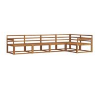 vidaXL Ensemble de canapés d'extérieur 5 pcs Naturel, Salon de jardin, Ensemble de meubles de patio moderne, Sièges de jardin confortables, Canapé résistant aux intempéries pour la terrasse et le bord