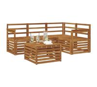 vidaXL Ensemble de canapés d'extérieur 5 pcs Naturel, Salon de Jardin Moderne, Ensemble Style, sièges extérieurs, Meubles contemporains, Lounge Acacia