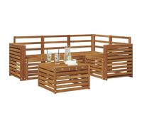 vidaXL Ensemble de canapés d'extérieur 5 pcs Naturel, Salon de Jardin Moderne, Ensemble Style, sièges extérieurs, Meubles contemporains, Lounge Acacia