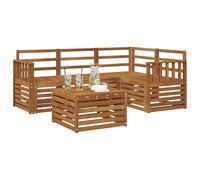 vidaXL Ensemble de canapés d'extérieur 5 pcs Naturel, Salon de Jardin Moderne, Ensemble Style, sièges extérieurs, Meubles contemporains, Lounge Acacia
