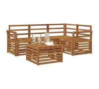 vidaXL Ensemble de canapés d'extérieur 5 pcs Naturel, Salon de Jardin Moderne, Ensemble Style, sièges extérieurs, Meubles contemporains, Lounge Acacia