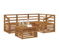 vidaXL Ensemble de canapés d'extérieur 5 pcs Naturel, Salon de Jardin Moderne, Ensemble Style, sièges extérieurs, Meubles contemporains, Lounge Acacia