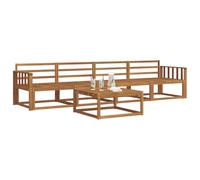 vidaXL Ensemble de canapés d'extérieur 5 pcs Naturel, Salons de jardin, Ensemble de canapés sectionnels modernes pour extérieur, Meubles de patio durables pour le confort du jardin et les sièges au bo