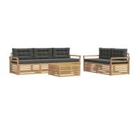 vidaXL Ensemble de canapés d'extérieur 6 pcs Blanc et Anthracite, Canapé d'extérieur, Salon Moderne, Coin détente, mobilier de terrasse, Ensemble de Jardin