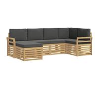 vidaXL Ensemble de canapés d'extérieur 6 pcs Blanc et Anthracite, Canapé d'extérieur, Salon Moderne, mobilier de Jardin, Relaxation sur terrasse assurée
