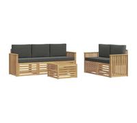 vidaXL Ensemble de canapés d'extérieur 6 pc Blanc et Anthracite, Canapé d'angle Robuste, mobilier de Patio Moderne, Salon extérieur pour détente stylée, Espace Confort terrasse