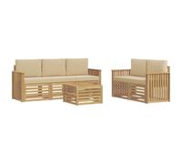 vidaXL Ensembles de canapés Bois d'Acacia Massif, Canapé d'angle Robuste, mobilier de Patio Moderne, Salon extérieur pour détente stylée, Espace Confort terrasse