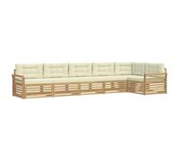 vidaXL Ensemble de canapés d'extérieur 6 pc Blanc et crème Polyester