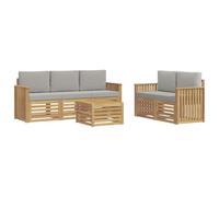 vidaXL Ensemble de canapés d'extérieur 6 pc Blanc et Gris Clair, Canapé d'angle Robuste, mobilier de Patio Moderne, Salon extérieur pour détente stylée, Espace Confort terrasse