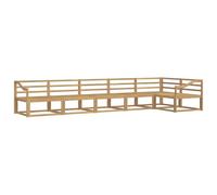 vidaXL Ensemble de canapés d'extérieur 6 pcs Blanc 404 x 166,5 x 73 cm, Ensemble Salon Acacia, canapé modulable Moderne, sectionnel résistant aux intempéries, détente dans Le Jardin