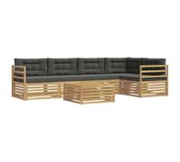vidaXL Ensemble de canapés d'extérieur 6 pcs Blanc et Anthracite, Canapé de Jardin modulaire, Salon d'extérieur résistant aux intempéries, Option de Confort sur la terrasse