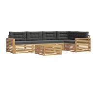 vidaXL Ensemble de canapés d'extérieur 6 pcs Blanc et Anthracite, Canapé de Jardin modulaire, Salon d'extérieur résistant aux intempéries, Option de Confort sur la terrasse